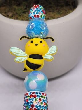 Yellow Bee Beaded Pen - Cute Women’s Accessory